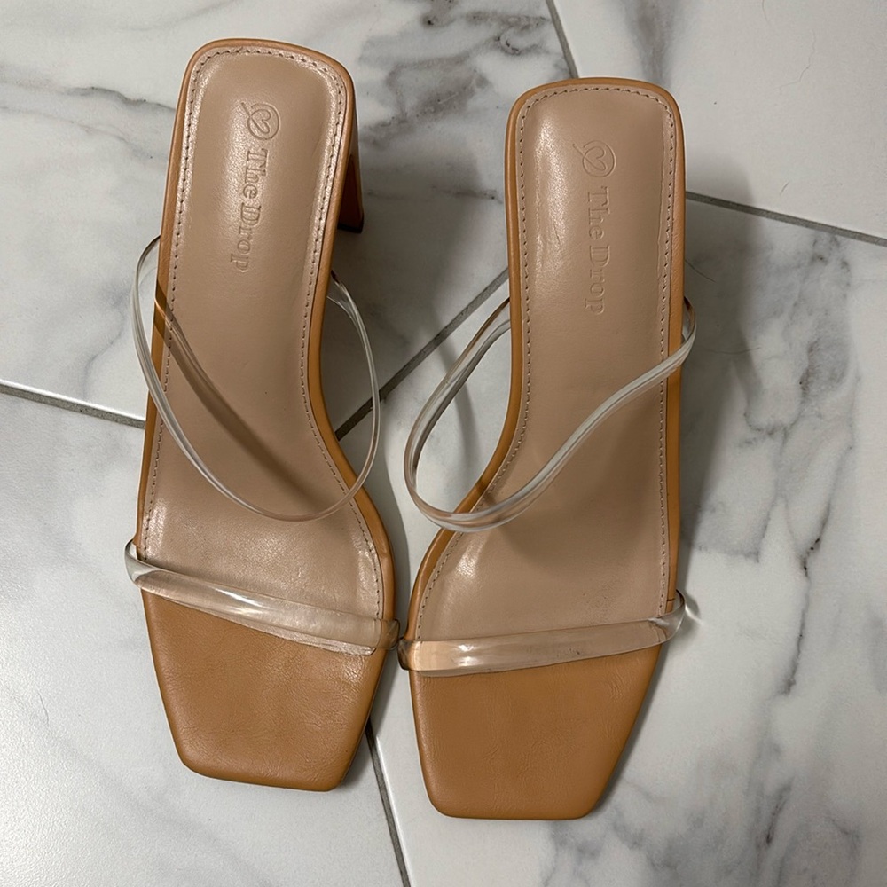 The Drop Avery Square Toe Sandal - worn once!